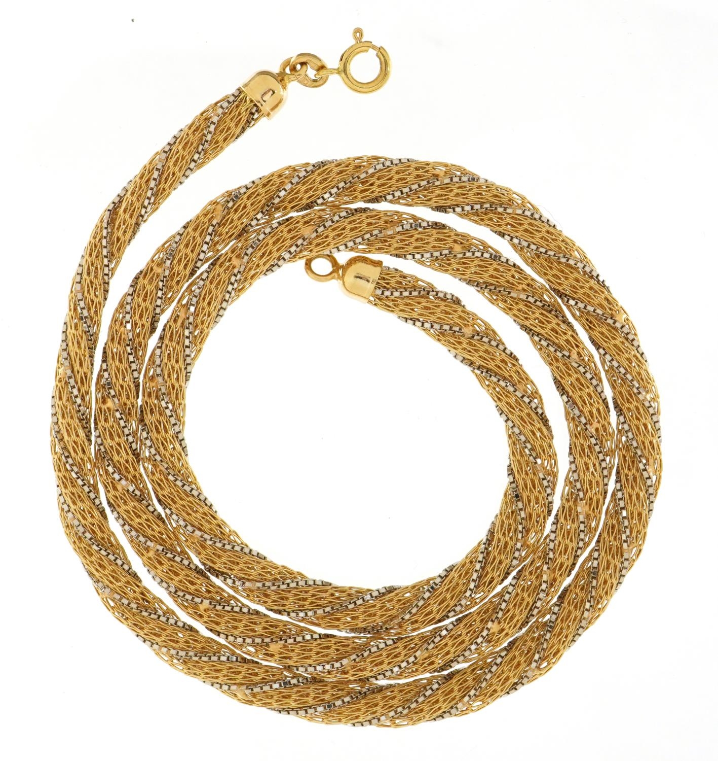 18ct two tone gold rope twist necklace with 1980s insurance valuation, 61cm in length, 41.9g - Image 3 of 6