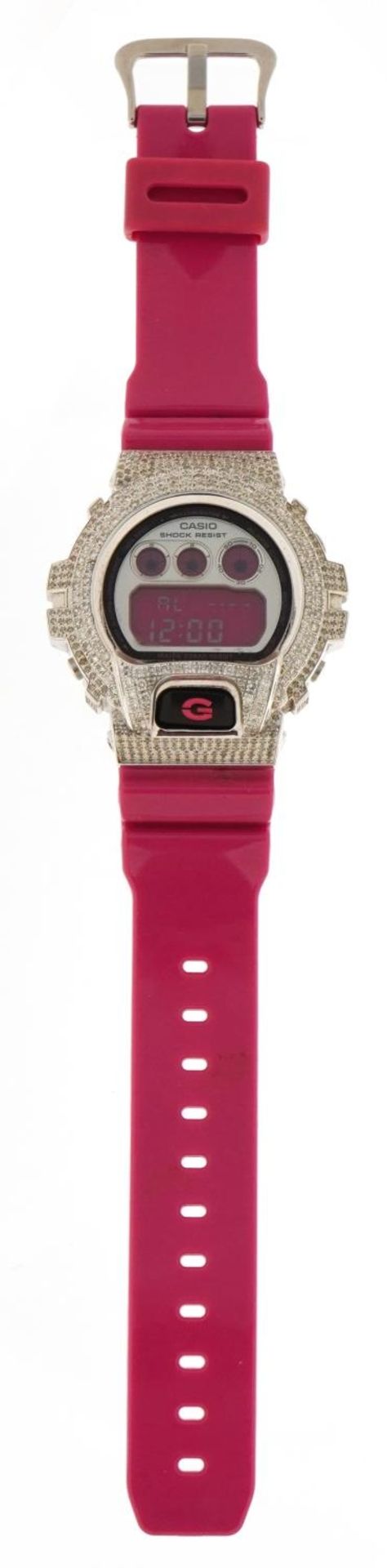 Casio, ladies Casio G-Shock wristwatch with diamond set bezel, the case 49mm wide - Image 2 of 4