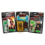 Three Star Wars Return of the Jedi action figures housed in sealed blister packs comprising Ree-