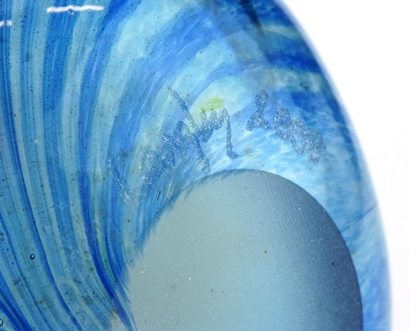 Siddy Langley, art glassware comprising a vase dated 2008 and paperweight dated 1996, the largest - Image 5 of 6
