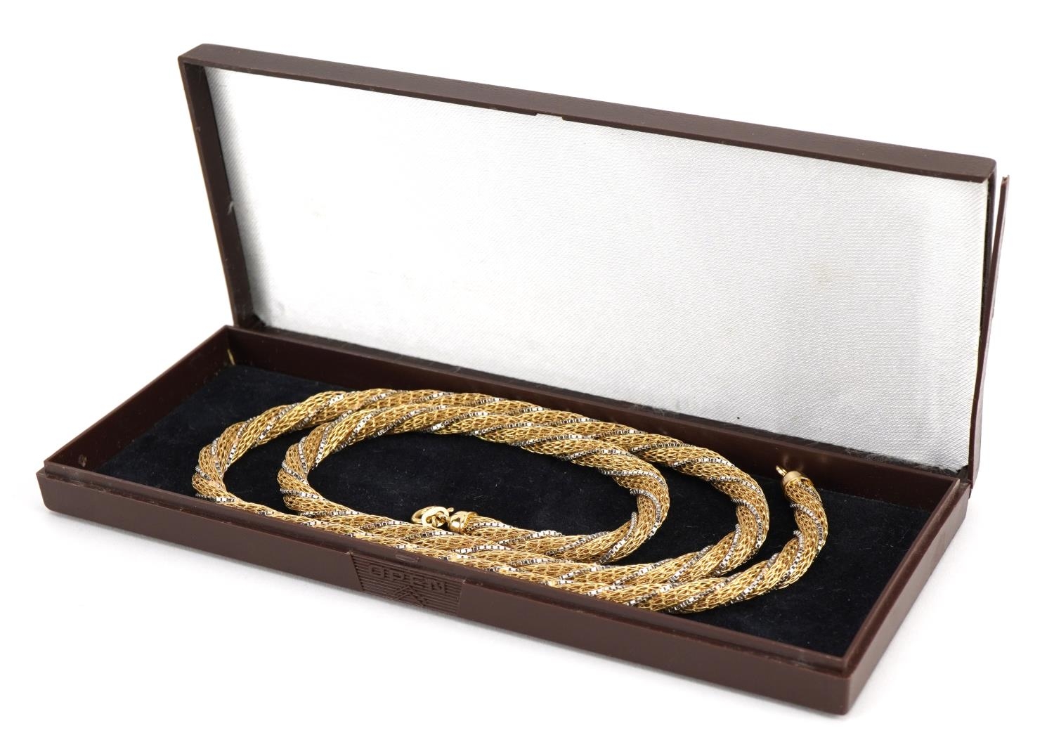 18ct two tone gold rope twist necklace with 1980s insurance valuation, 61cm in length, 41.9g - Image 5 of 6