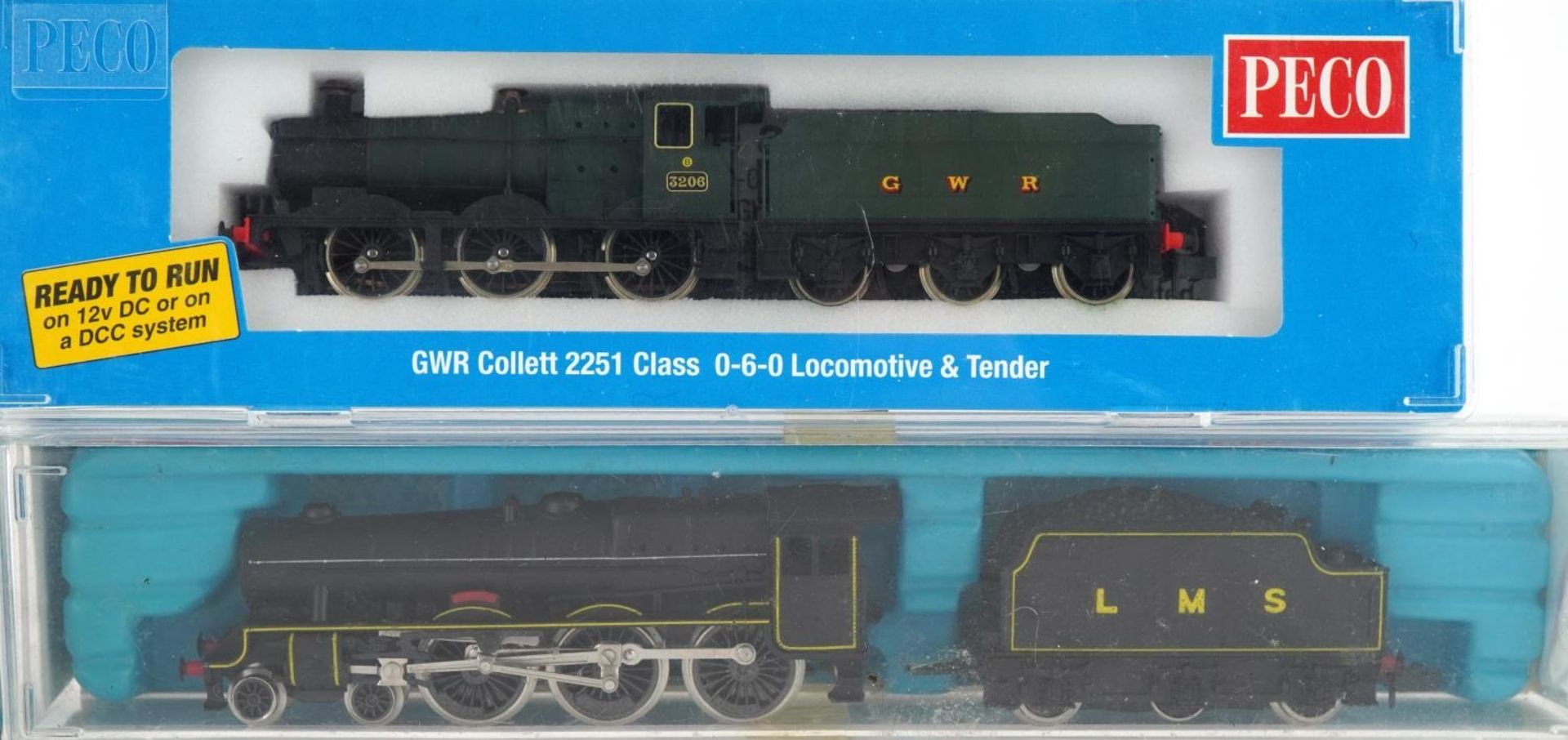 Three Peco N gauge model railway locomotives and tenders with boxes and cases, numbers NL-21, NL- - Image 3 of 4
