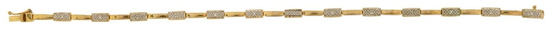 9ct gold bracelet set with diamonds, 19cm in length, 5.9g - Bild 2 aus 4