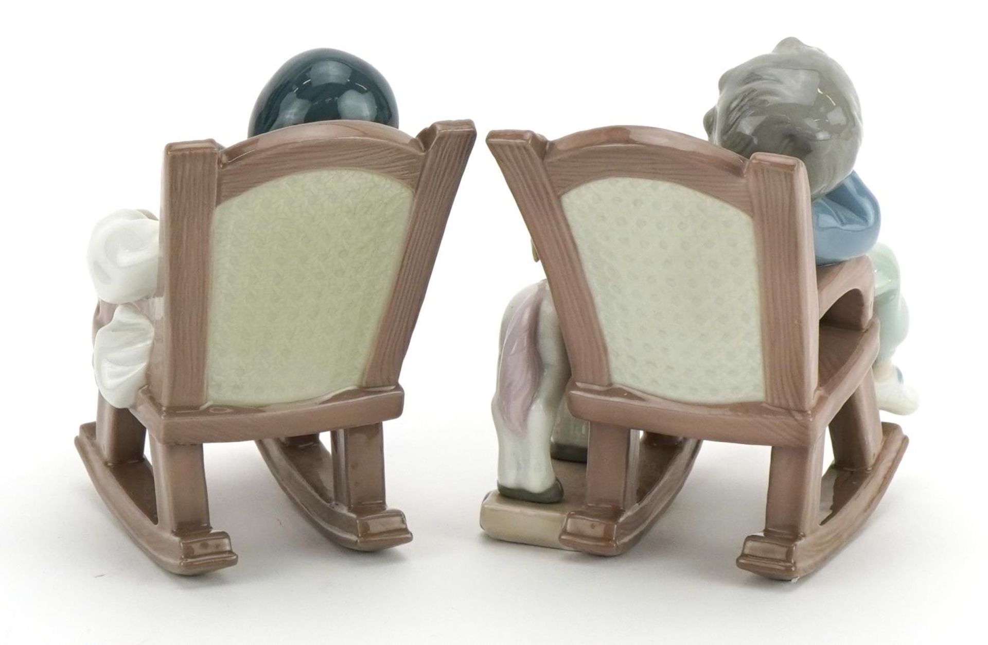 Two Lladro figures of children in rocking chairs comprising Nap Time 5448 and All Tuckered Out 5846 - Image 2 of 4