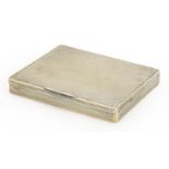 William Base & Sons, George V rectangular silver cigarette case with engine turned decoration and