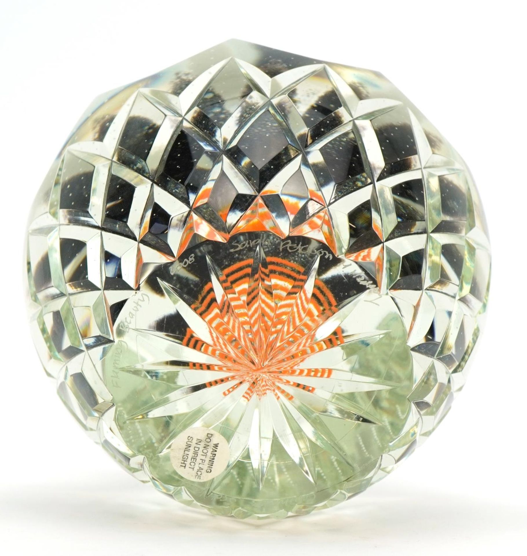 Sarah Peterson & Martin Murray, Caithness glass paperweight titled Flaming Beauty, limited edition - Image 5 of 6