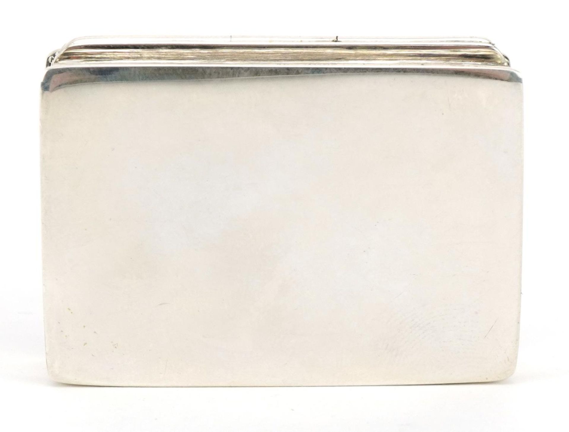 Rectangular silver and enamel pill box, the hinged lid decorated with Formula 1 cars, 5cm wide, 39. - Image 4 of 4
