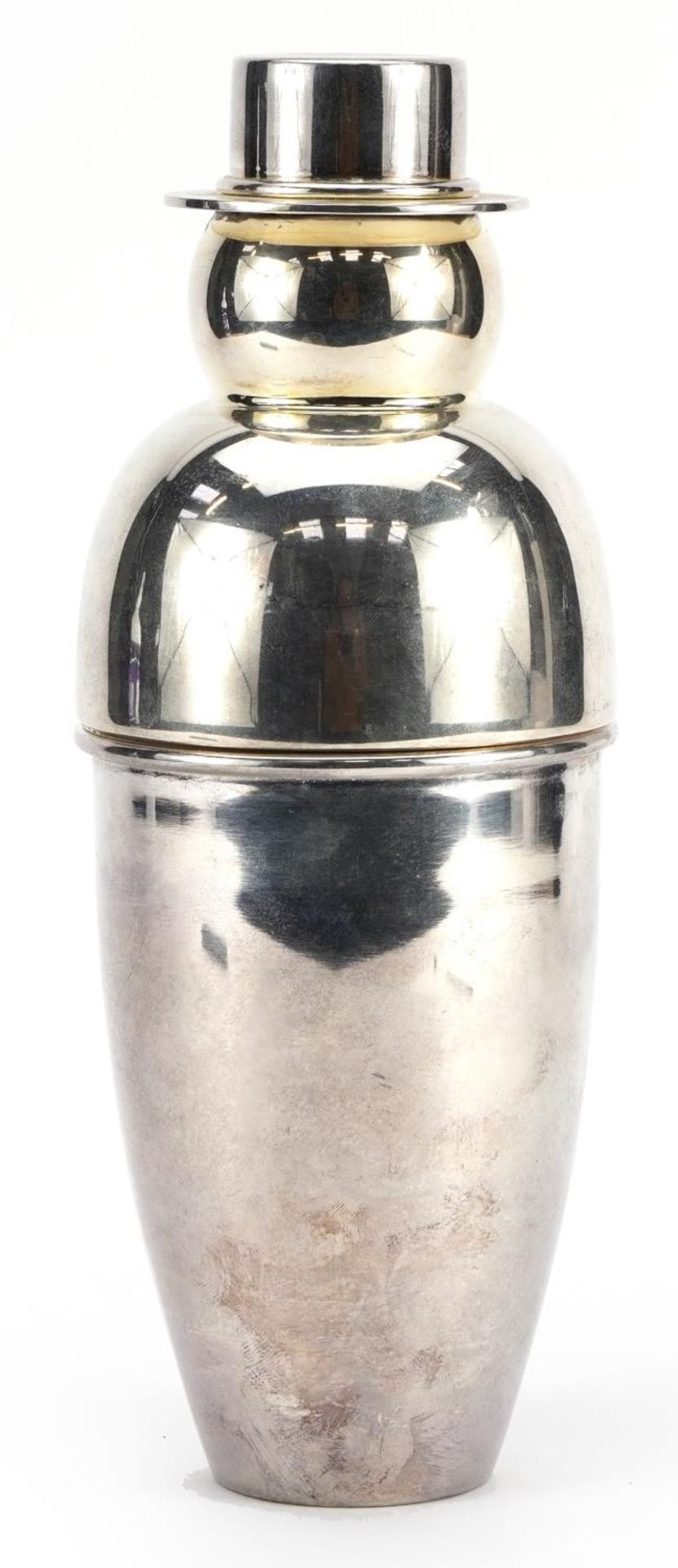 Art Deco design silver plated cocktail shaker in the form of a snowman, 26cm high - Image 2 of 4