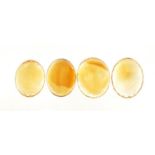 Four oval citrine gemstones, total 81.12 carat