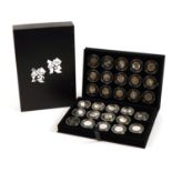 Complete London 2012 silver fifty pence Sports Collection by The Royal Mint with fitted case and box