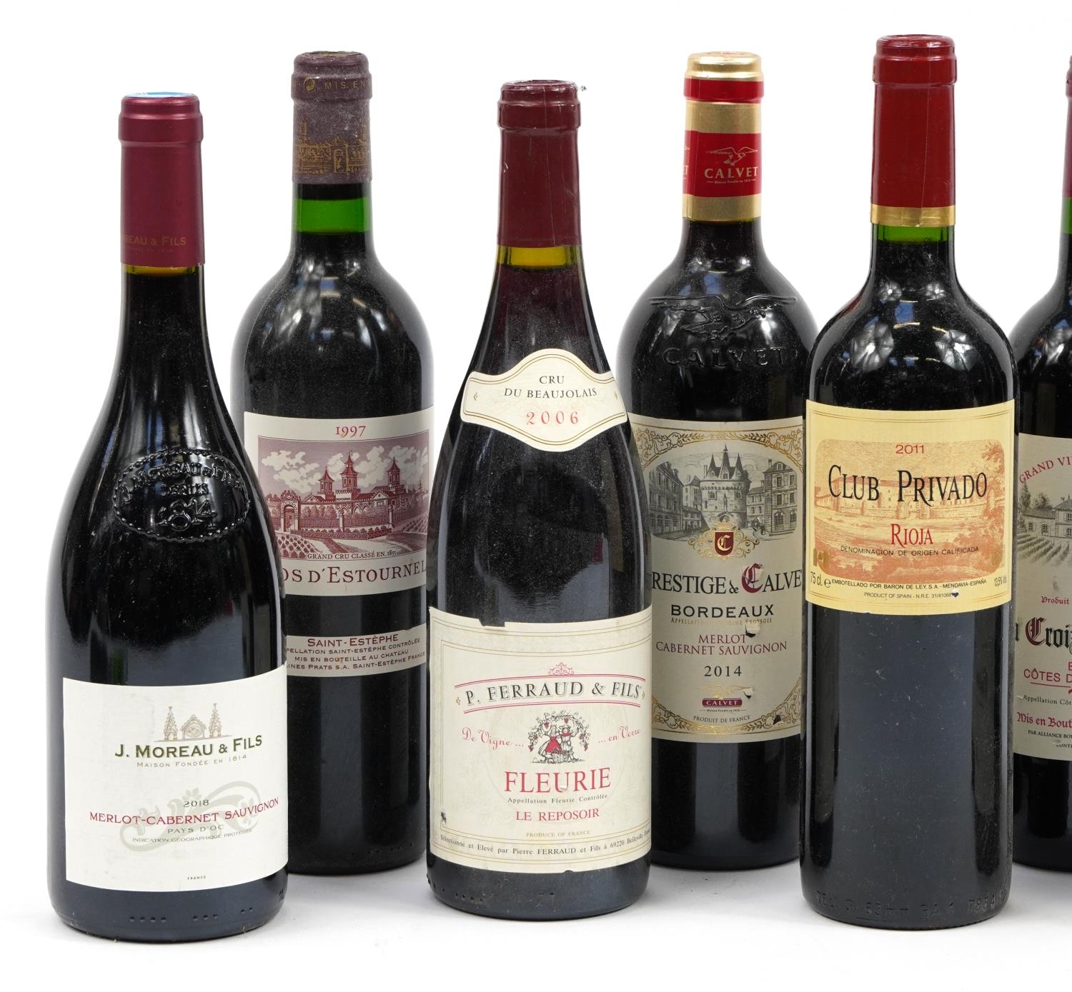 Nine bottles of red wine including Chateau Neuf du Pape, Chateau la Croix de Grezard Saint - Image 2 of 3