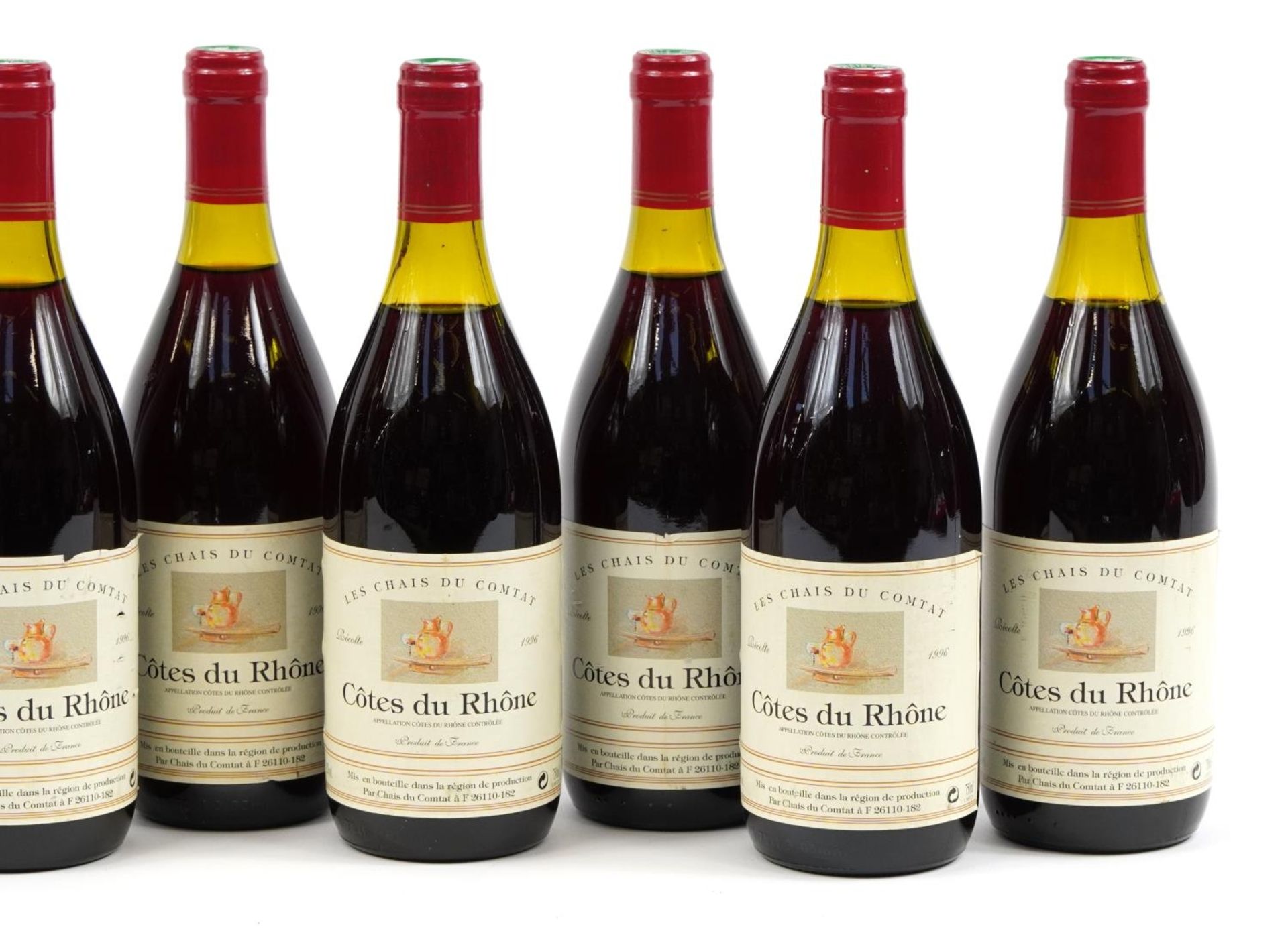 Eight bottles of 1996 Les Chais du Comtat Cote du Rhone red wine - Image 3 of 3