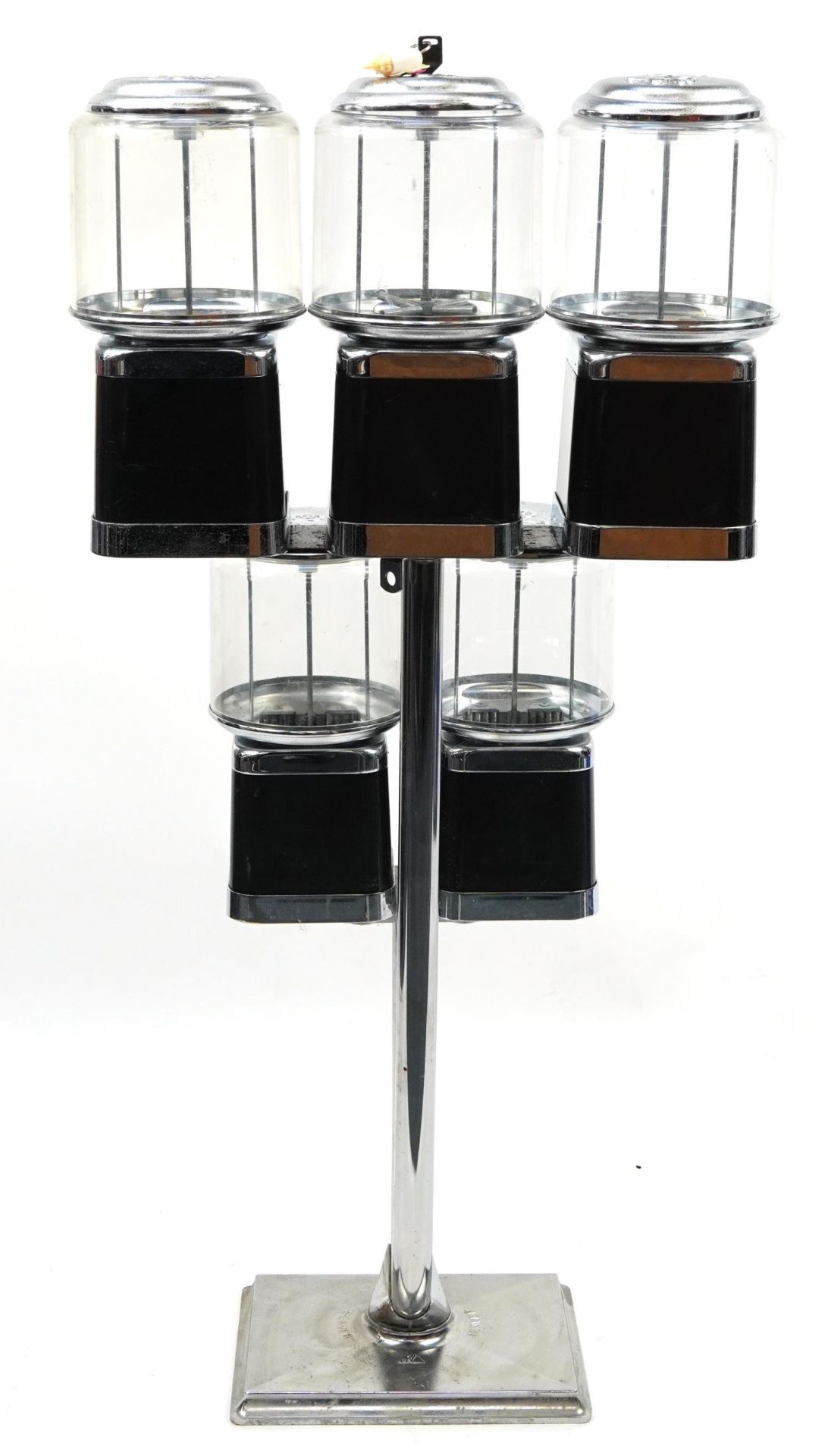 Set of five vintage Beaver sweet vending machines on stand, overall 126cm H x 60cm W x 45cm D - Image 3 of 3