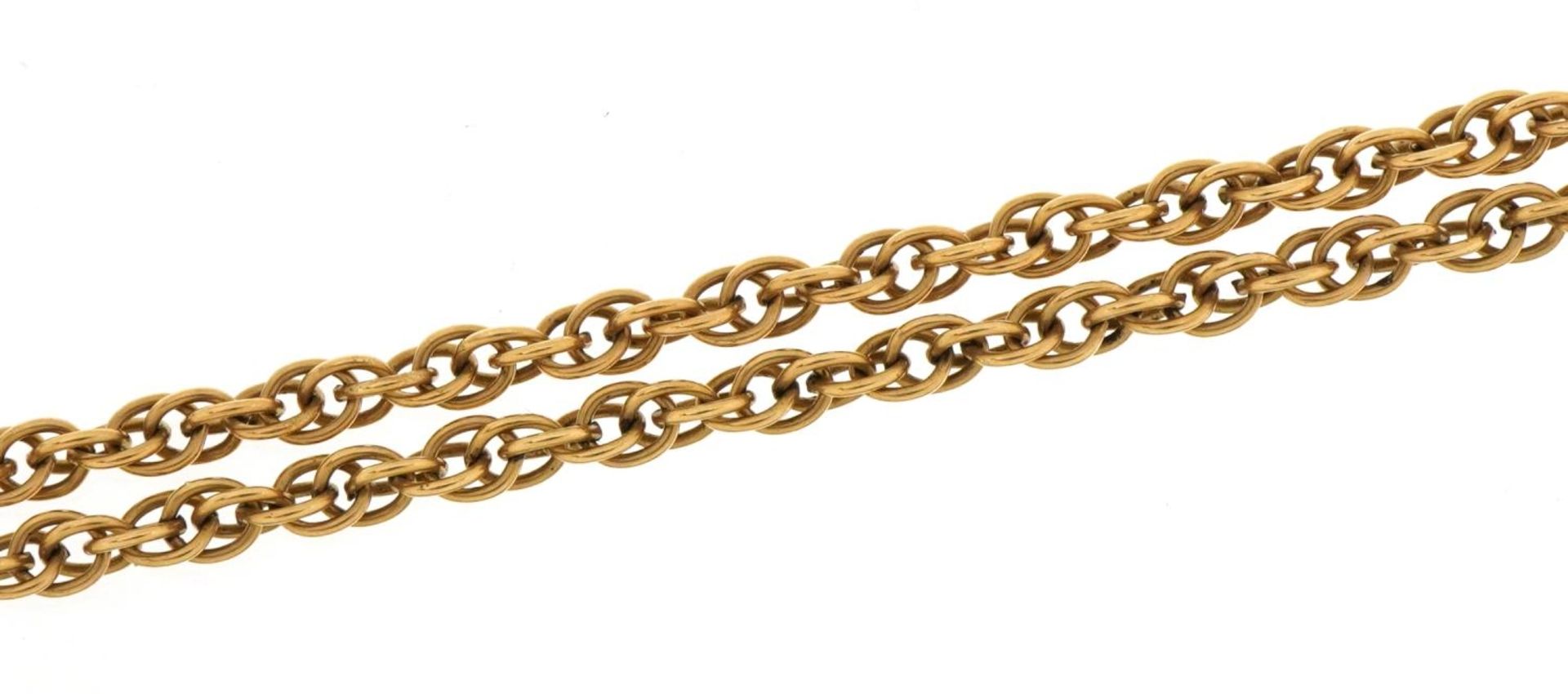 9ct gold chain link necklace, 63cm in length, 12.4g