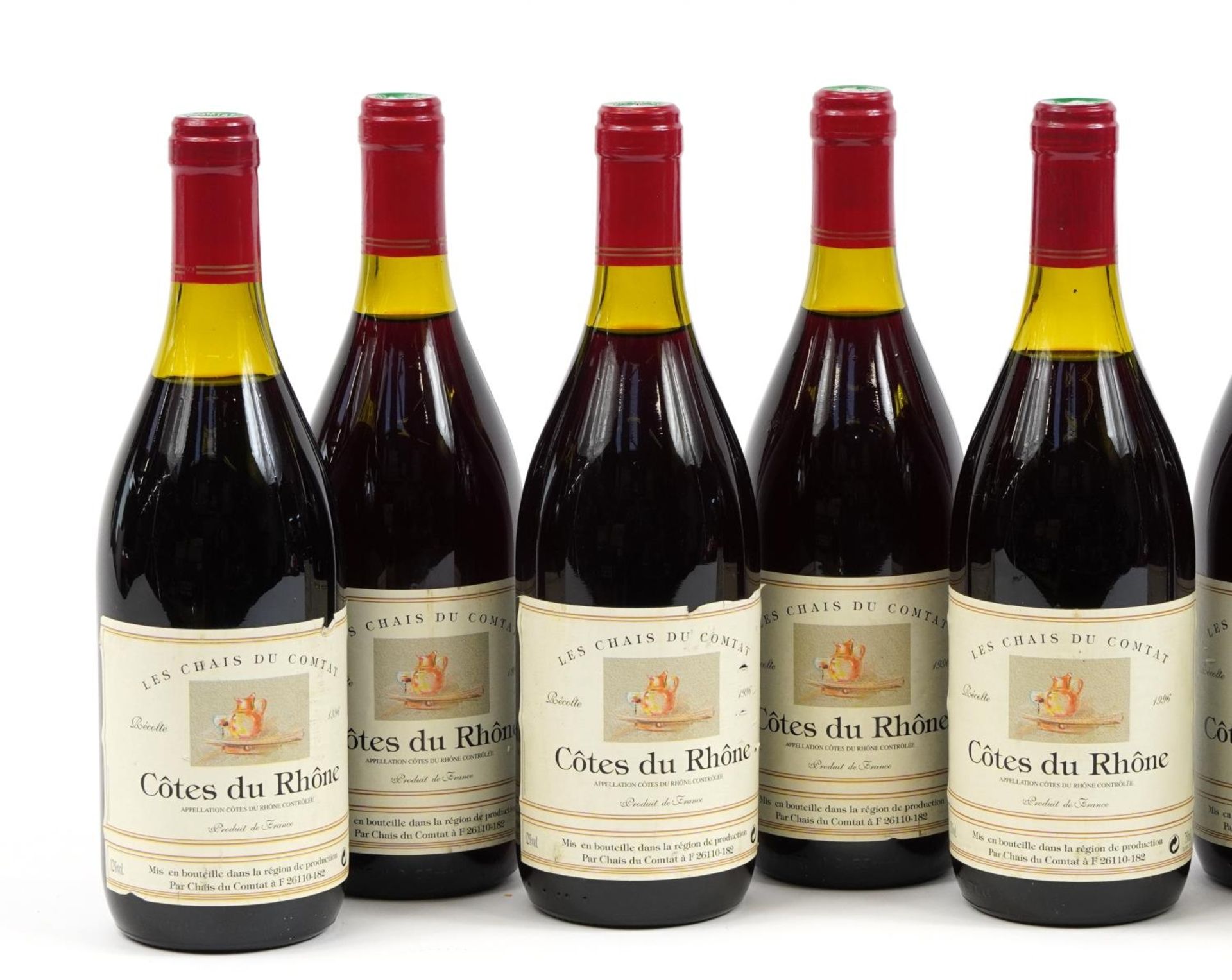 Eight bottles of 1996 Les Chais du Comtat Cote du Rhone red wine - Image 2 of 3