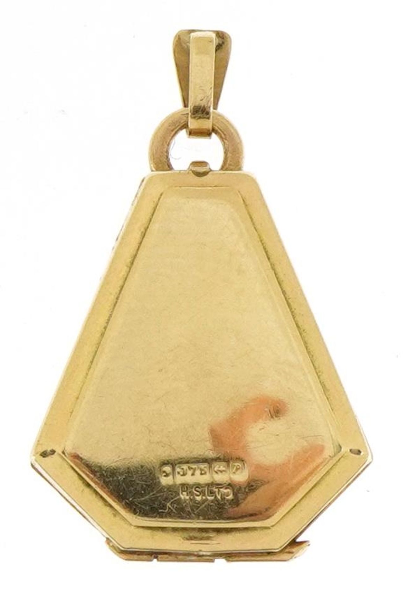 9ct gold locket with engraved decoration, 2.8cm high, 2.9g - Bild 3 aus 4
