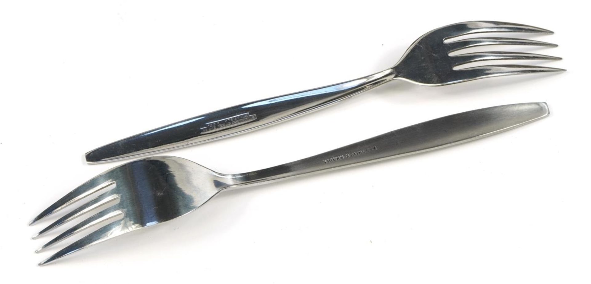 Two canteens of stainless steel cutlery including a forty four piece by Viners in the Satin Leaf - Image 5 of 8