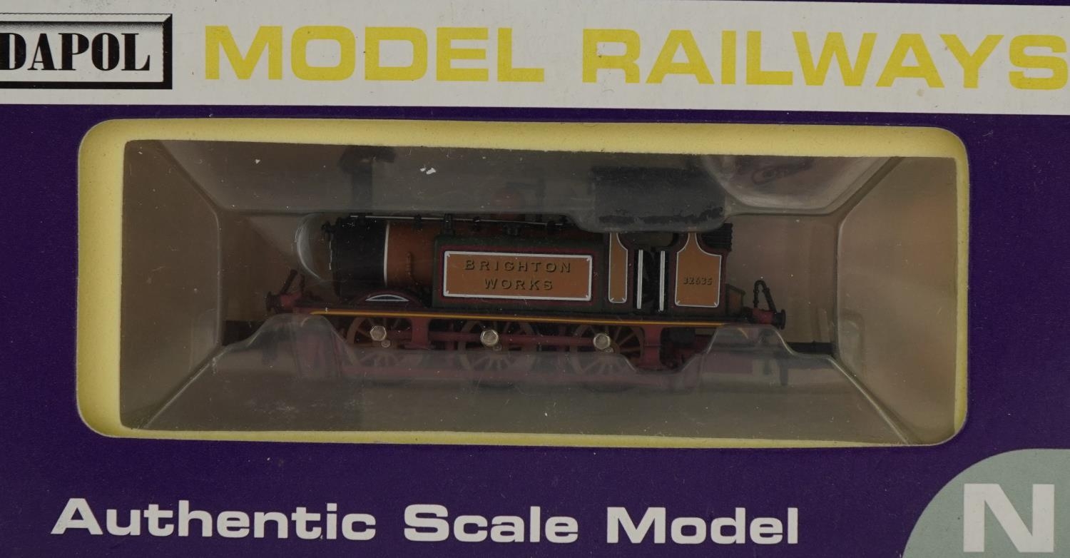 Three Dapol N gauge model railway locomotives with cases, numbers ND002, ND003 and DAGM01 limited - Image 2 of 5