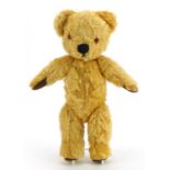 Vintage Merrythought golden teddy bear with jointed limbs, 29cm high