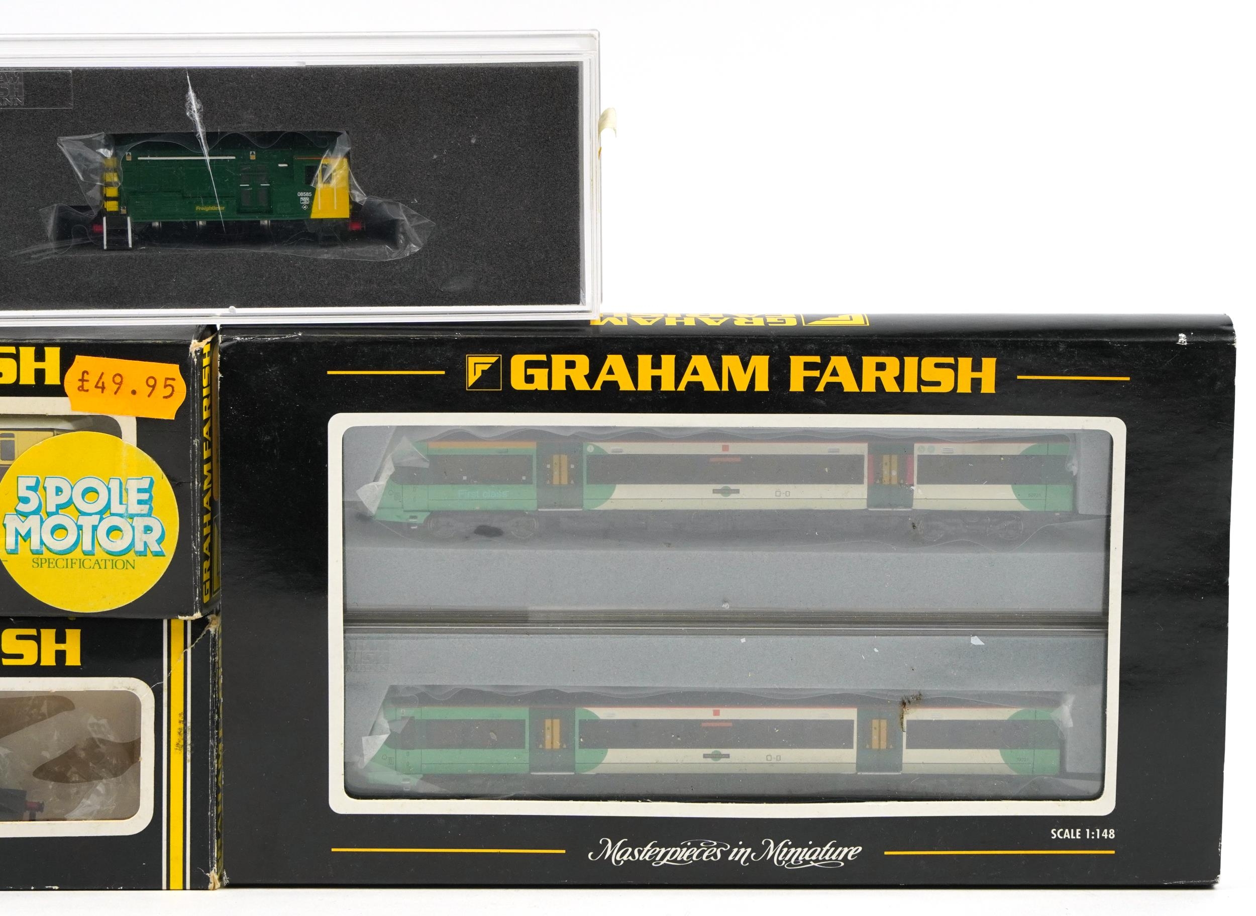 Five Graham Farish N gauge model railway locomotives with boxes and cases, numbers, 1703, 8174, - Image 3 of 3