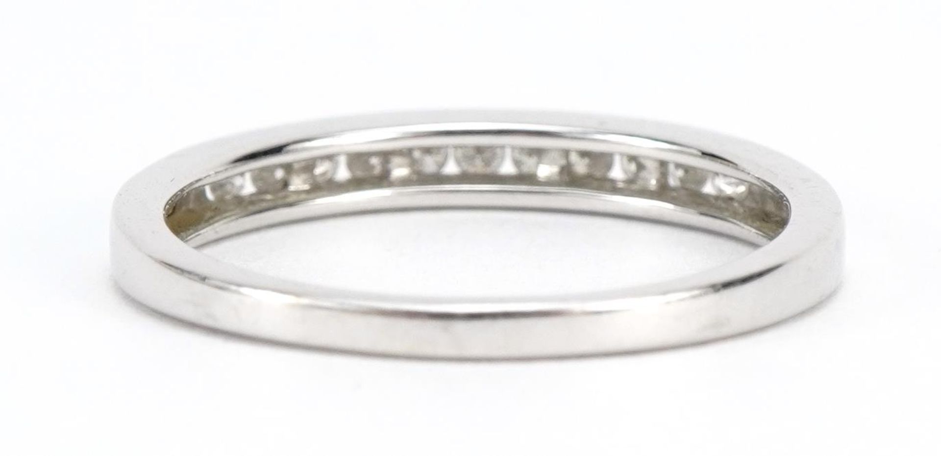 9ct white gold diamond half eternity ring, the band stamped 0.15ct, size N, 1.8g - Image 2 of 3