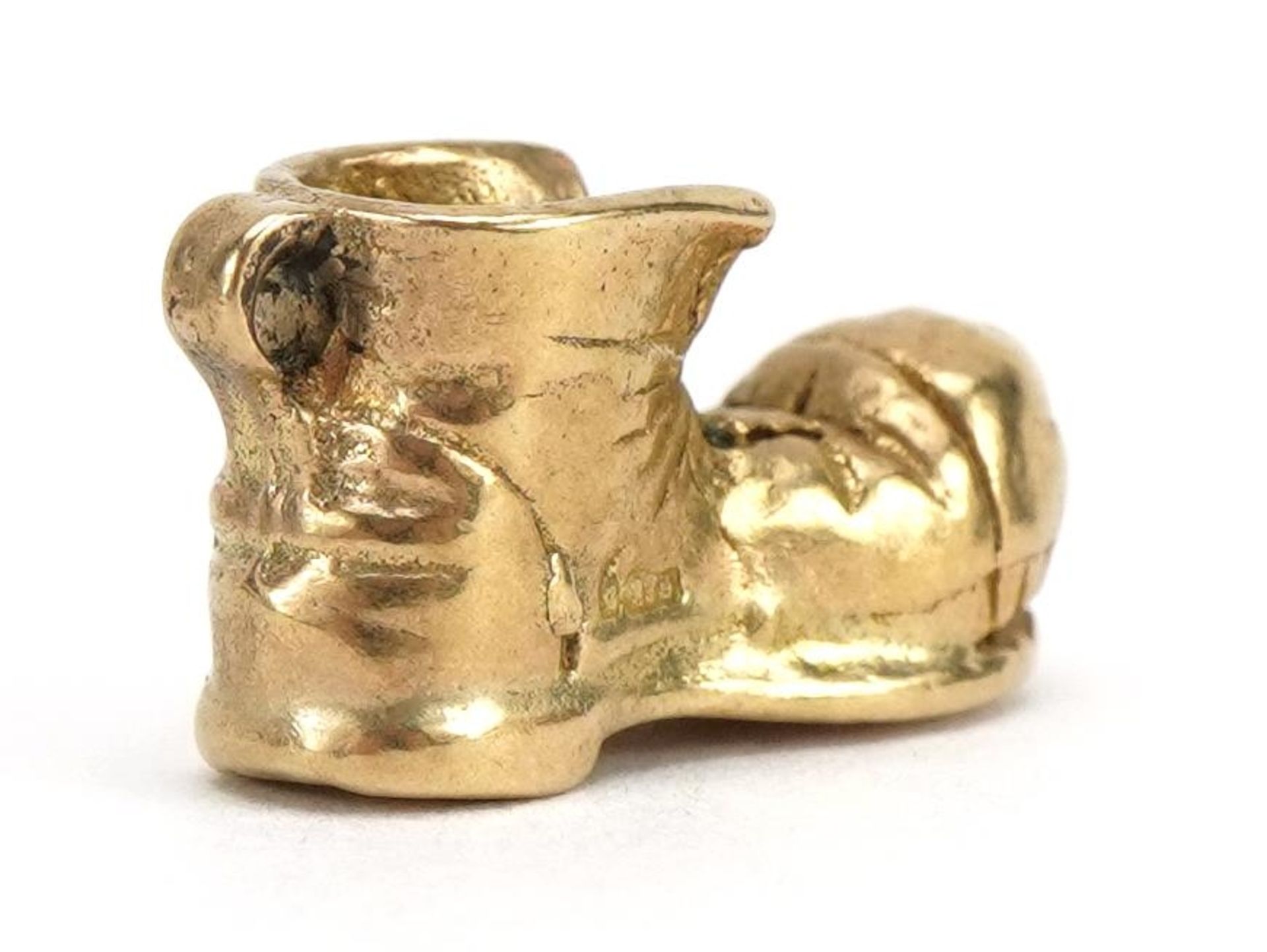 9ct gold boot charm, 1.5cm wide, 2.2g - Bild 2 aus 3