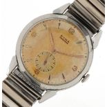 Cyma, vintage gentlemen's Cyma Tavannes stainless steel wristwatch with subsidiary dial, the case