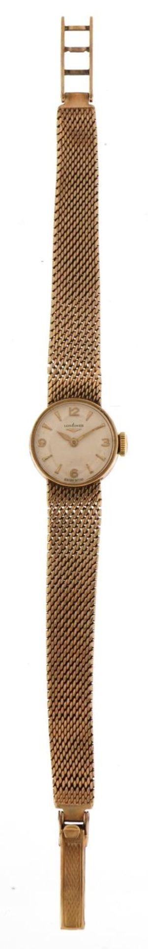 Ladies Longines 9ct gold wristwatch with 9ct gold strap, housed in a Longines box, the case 18mm - Image 2 of 8