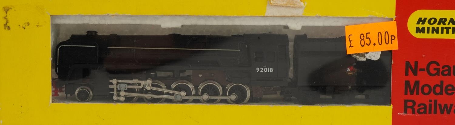 Two Hornby Minitrix N gauge model railway locomotives and tenders with boxes, numbers 202 and 207 - Image 3 of 4