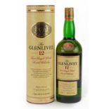 Bottle of Glenlivet Pure Single Malt whisky with box, aged 12 years