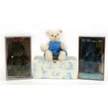 Three collector bears with boxes comprising Steiff teddy bear shelly and Gund examples, the