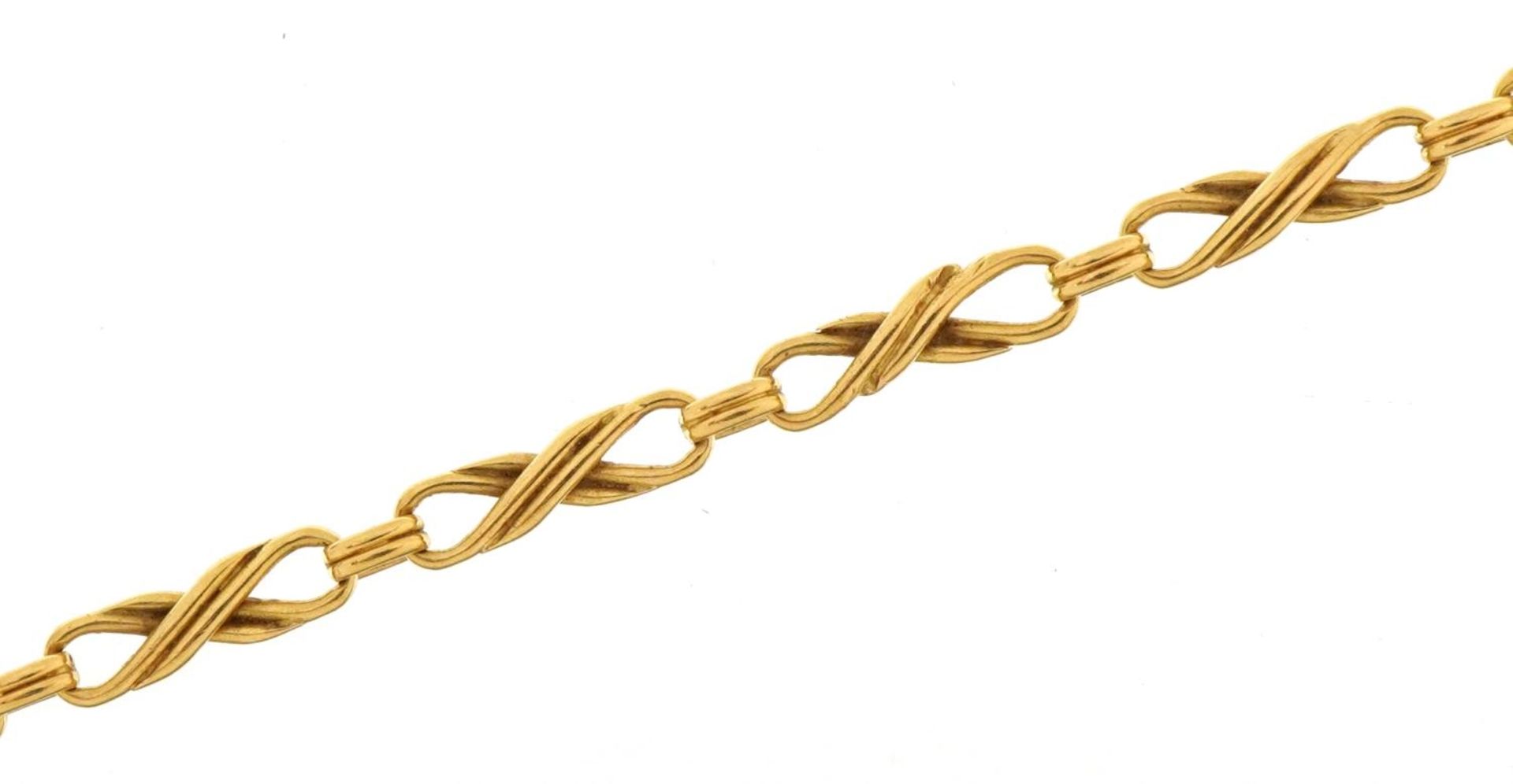 French 18ct gold twisted link bracelet, 21cm in length, 5.5g