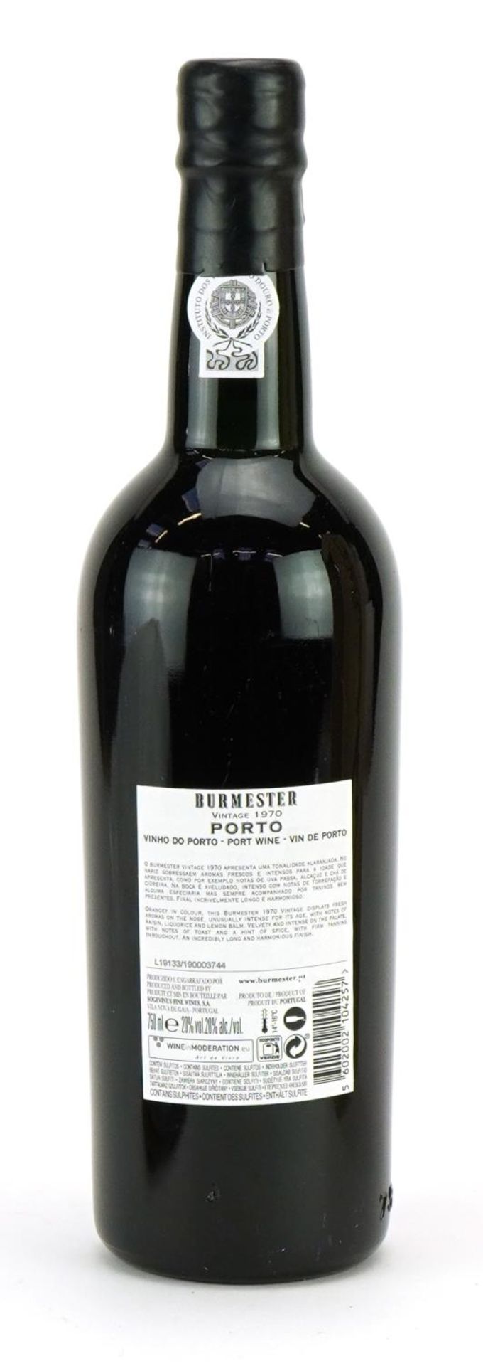 Bottle of 1970 Burmester vintage port with pine crate - Image 2 of 4
