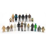 Twenty vintage Star Wars action figures including Stormtrooper, Ewoks and Luke Skywalker