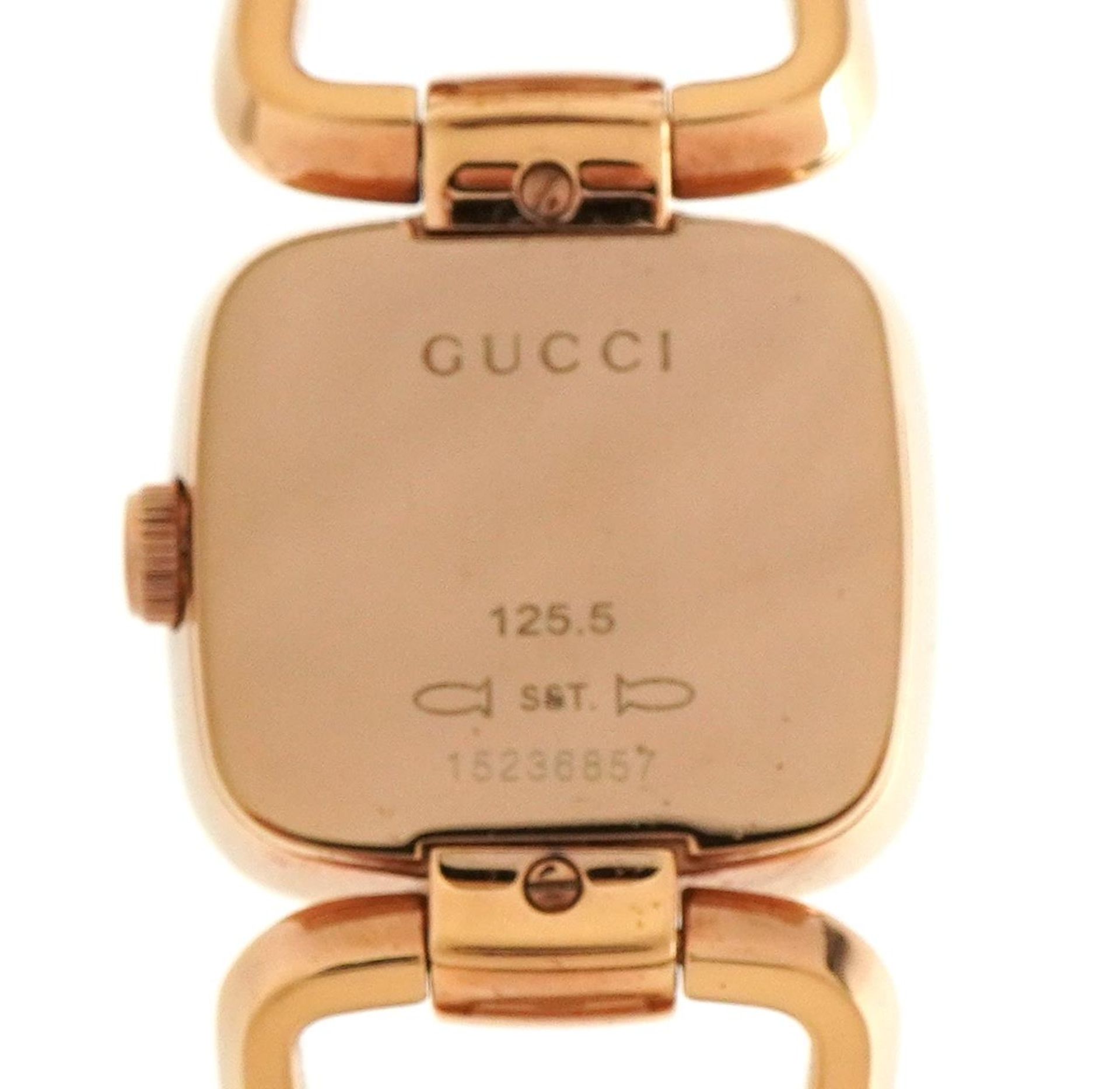 Gucci, ladies Gucci Dial G wristwatch numbered 125.5 with spare link and box, the case 24mm wide - Image 4 of 8