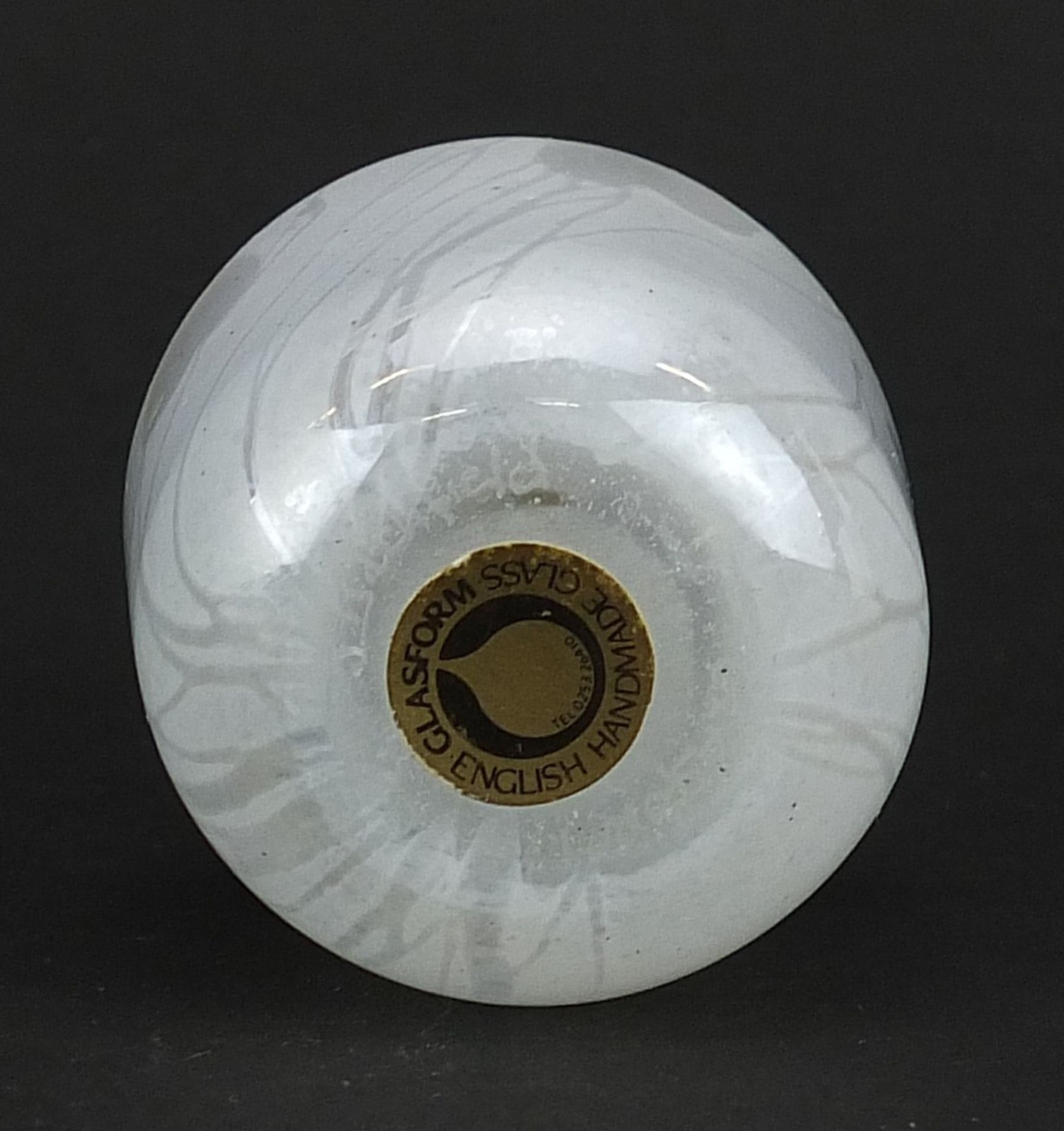John Ditchfield, Glasform iridescent art glass scent bottle with white metal stopper and collar, - Image 4 of 5