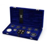 The United Kingdom Millennium Silver Coin Collection by The Royal Mint with certificate and fitted