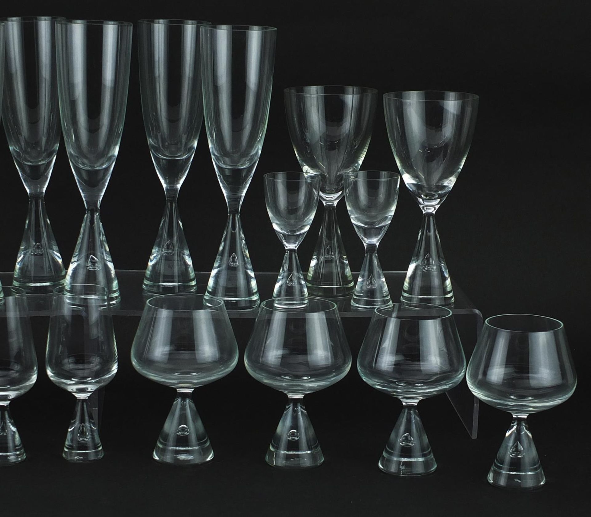 Swedish glassware purchased from Liberty & Co including set of six and sets of four, the largest - Image 3 of 4