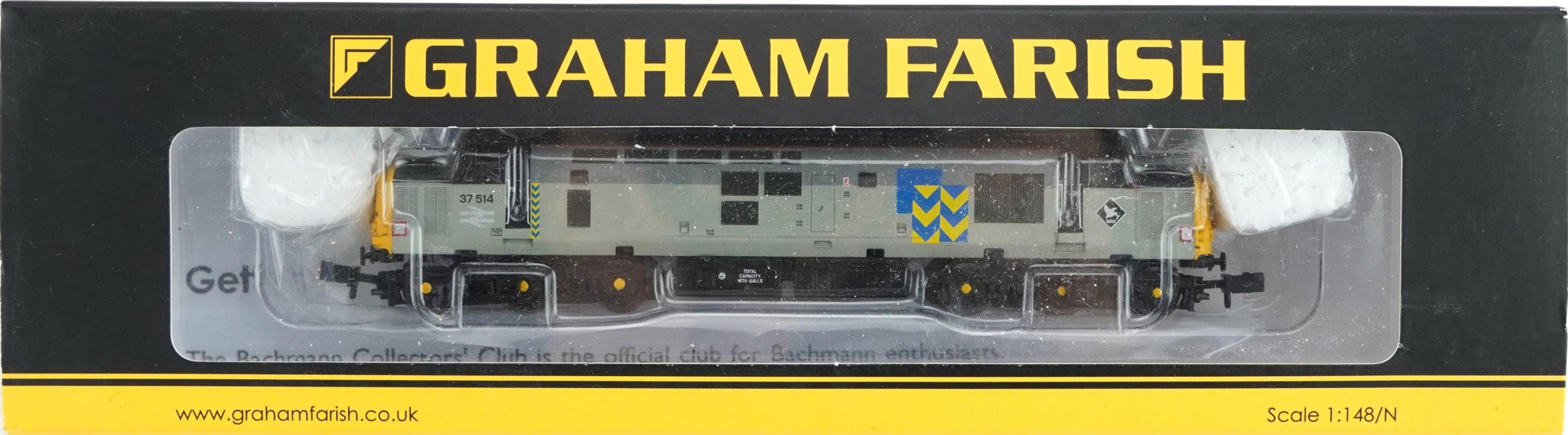 Two Graham Farish N gauge model railway locomotives with cases, numbers 371-166 and 371-167 - Image 2 of 3