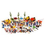 Collection of vintage Playmobil System figures, vehicles, instructions and accessories