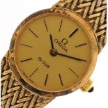 Omega, ladies Omega Deville wristwatch with silver gilt strap, the case 20mm in diameter, 27.6g