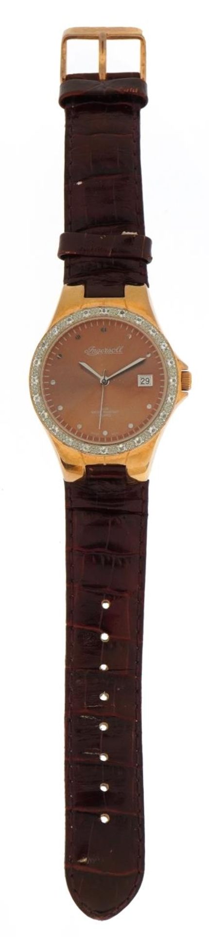 Ladies Ingersoll wristwatch with date aperture and box, the case numbered IG0319, 38mm in diameter - Image 2 of 6