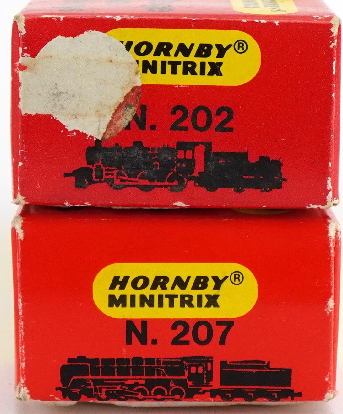 Two Hornby Minitrix N gauge model railway locomotives and tenders with boxes, numbers 202 and 207 - Image 4 of 4