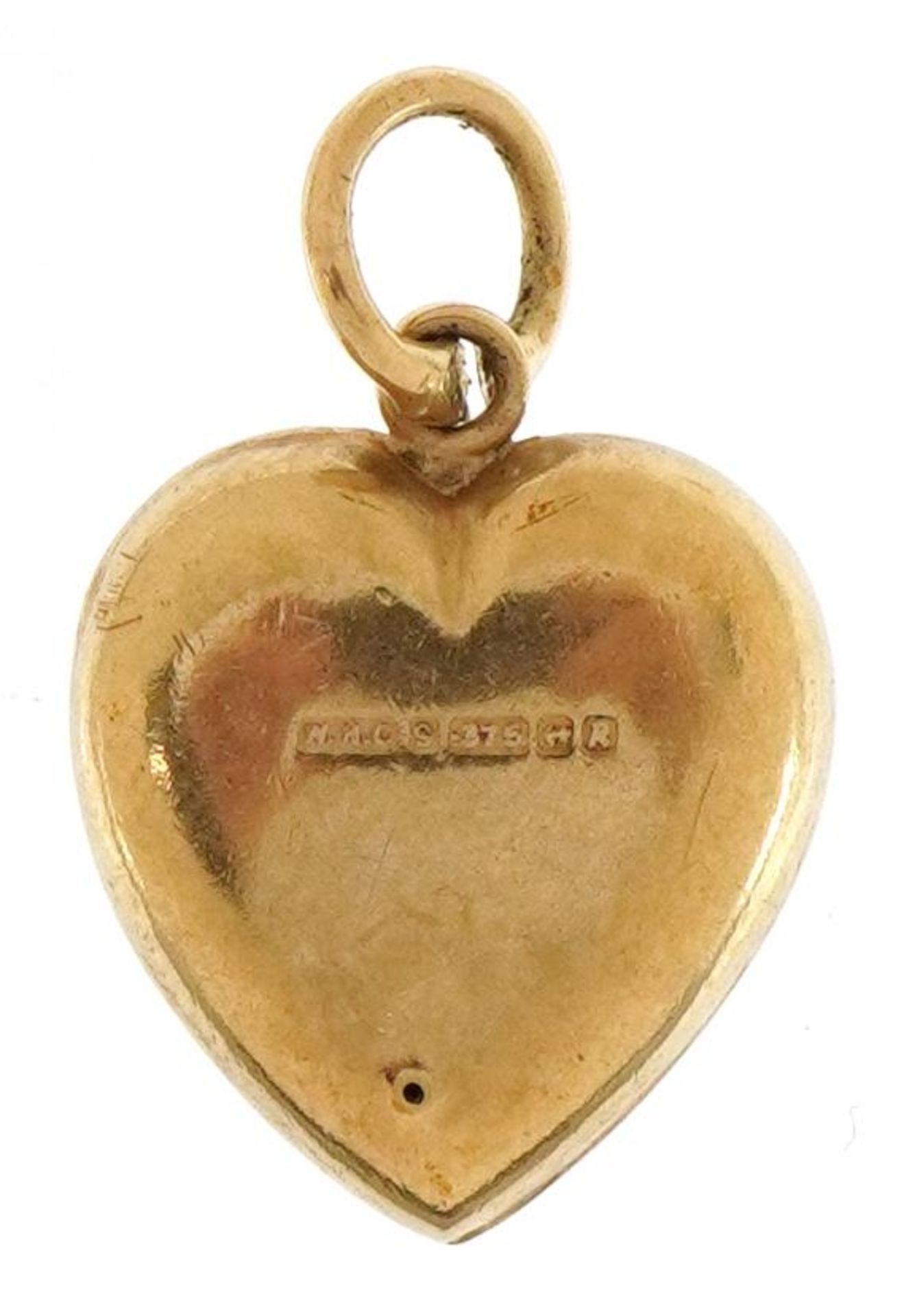 9ct gold I Love You charm, 1.6cm high, 0.9g - Image 2 of 3