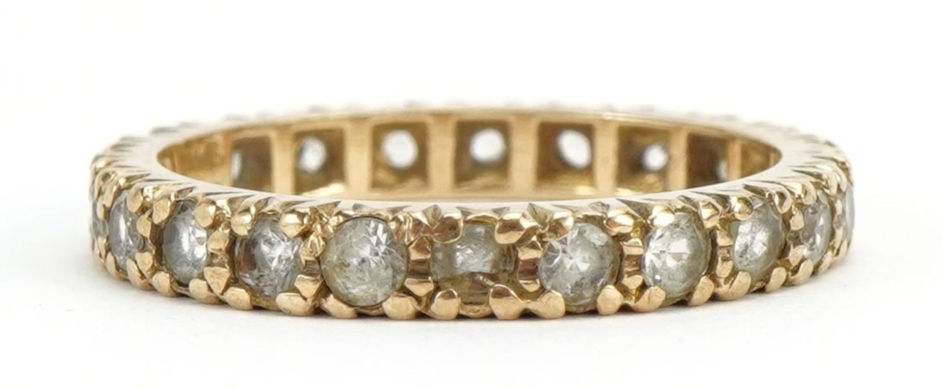 9ct gold spinel eternity ring, size M/N, 2.5g - Image 2 of 3