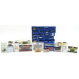 Collection of N gauge diecast model railway vehicles with boxes and cases including B-T Models,