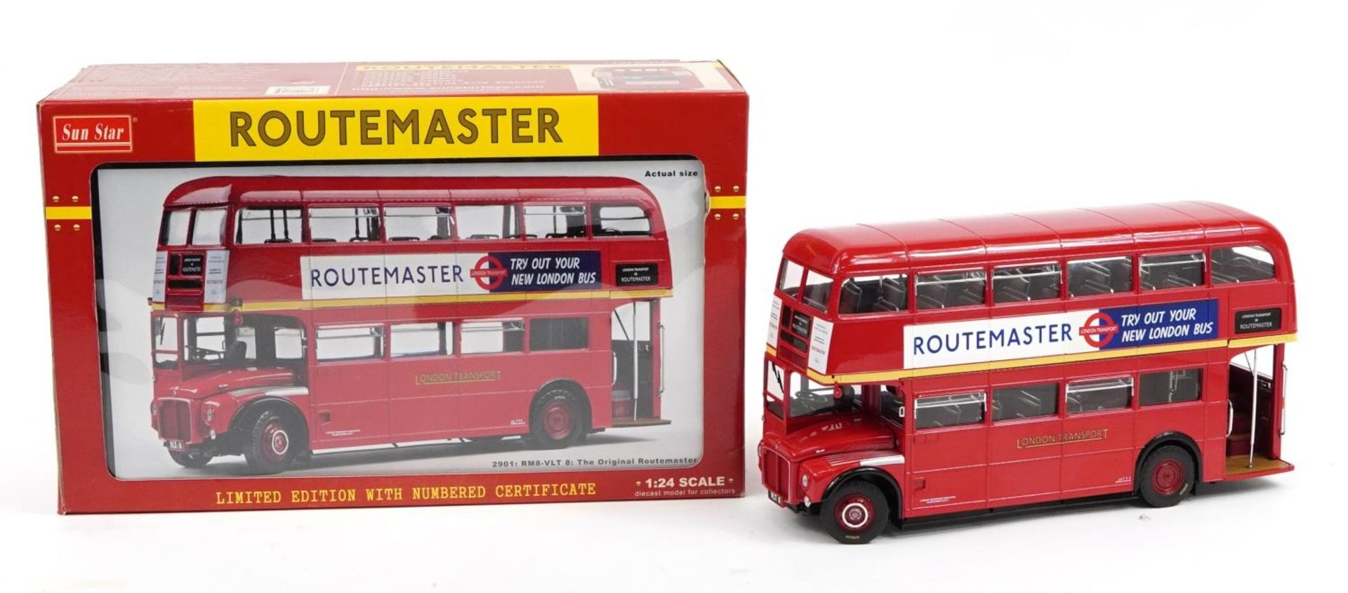 Sun Star Routemaster diecast VM8-VLT Routemaster bus with box, scale1:24