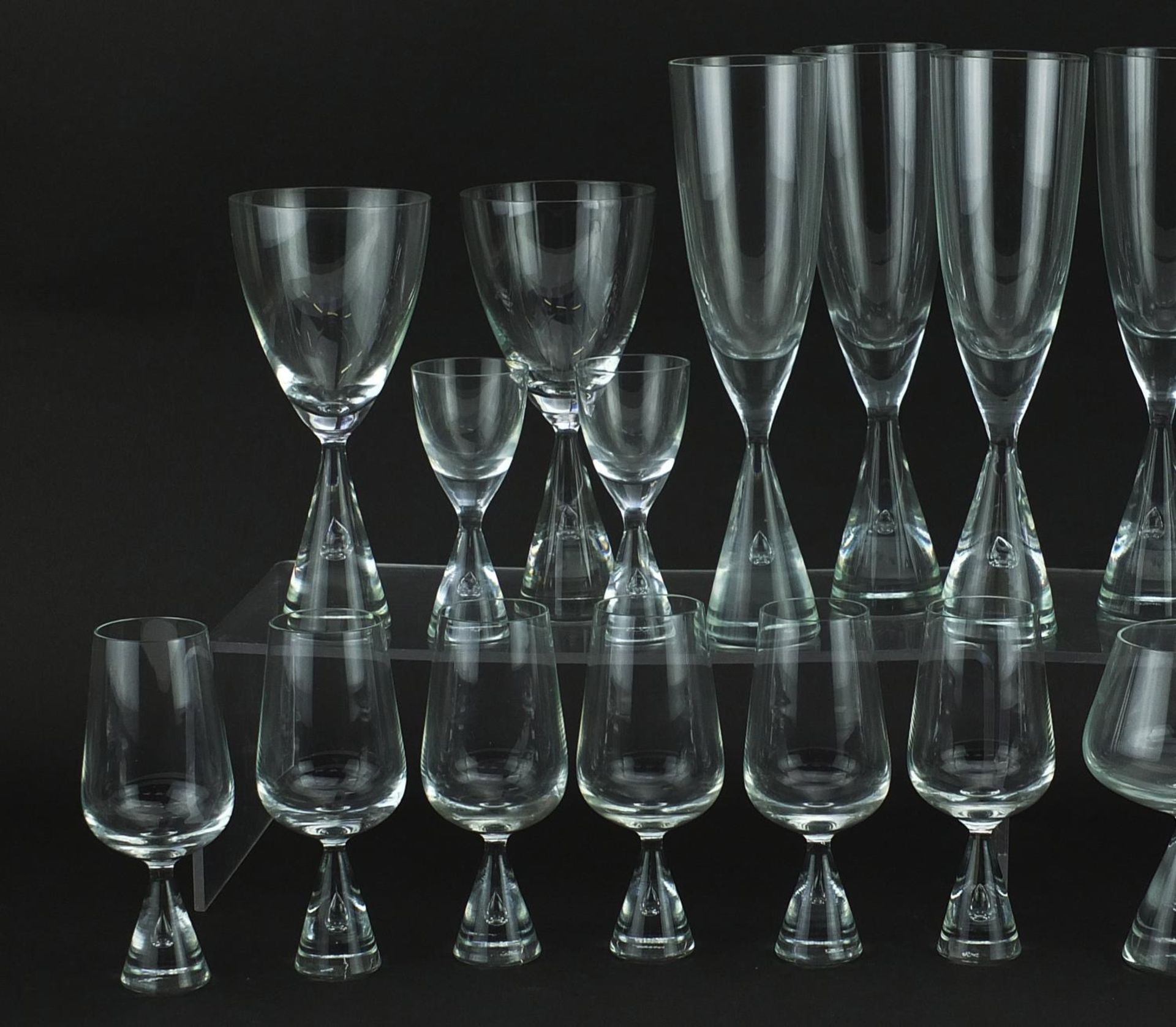 Swedish glassware purchased from Liberty & Co including set of six and sets of four, the largest - Image 2 of 4