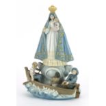 Lladro Our Lady of Caridad del Cobre figure group, numbered 6268, 34.5cm high