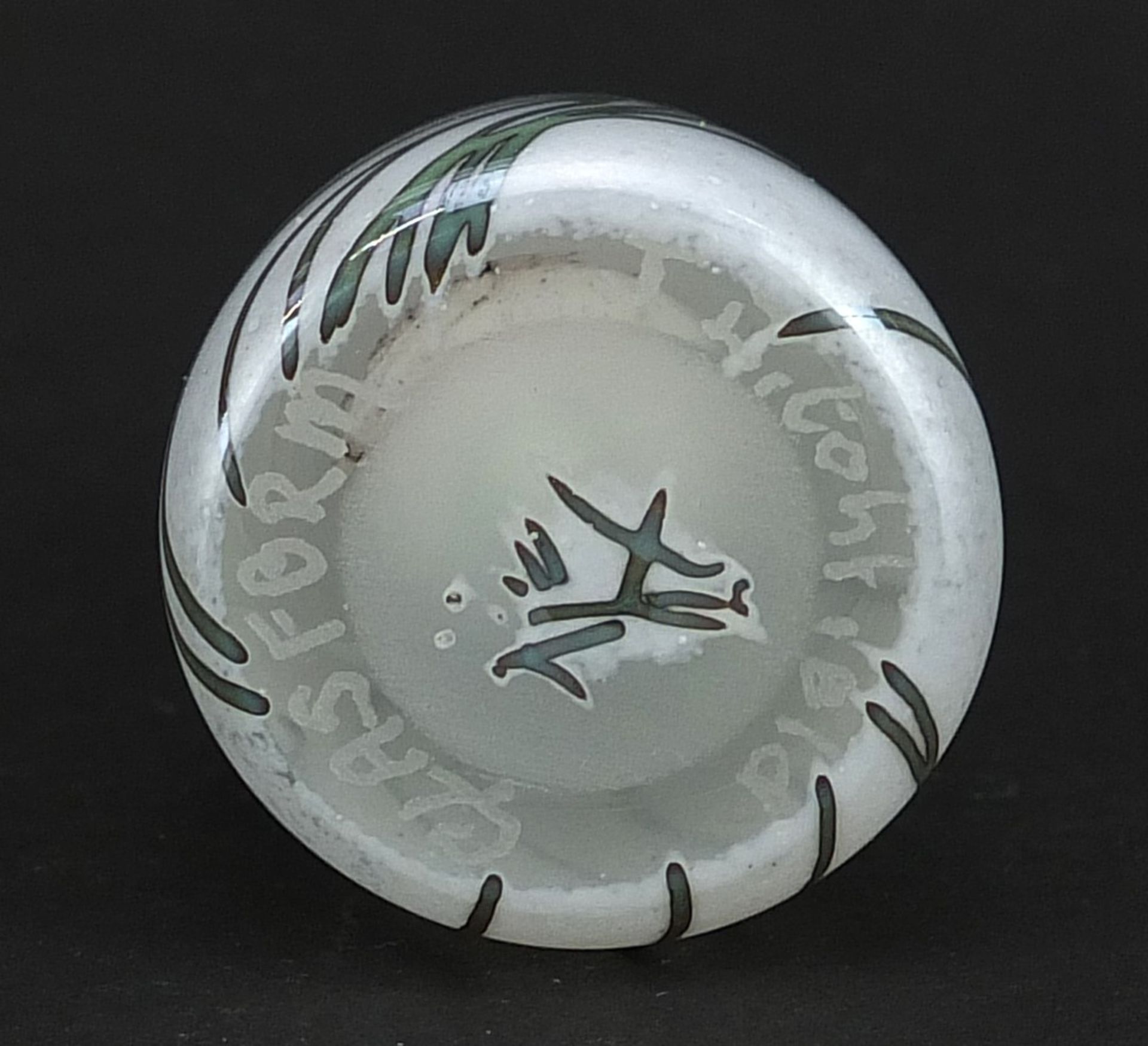 John Ditchfield, Glasform iridescent art glass scent bottle with white metal stopper and collar, - Image 4 of 5